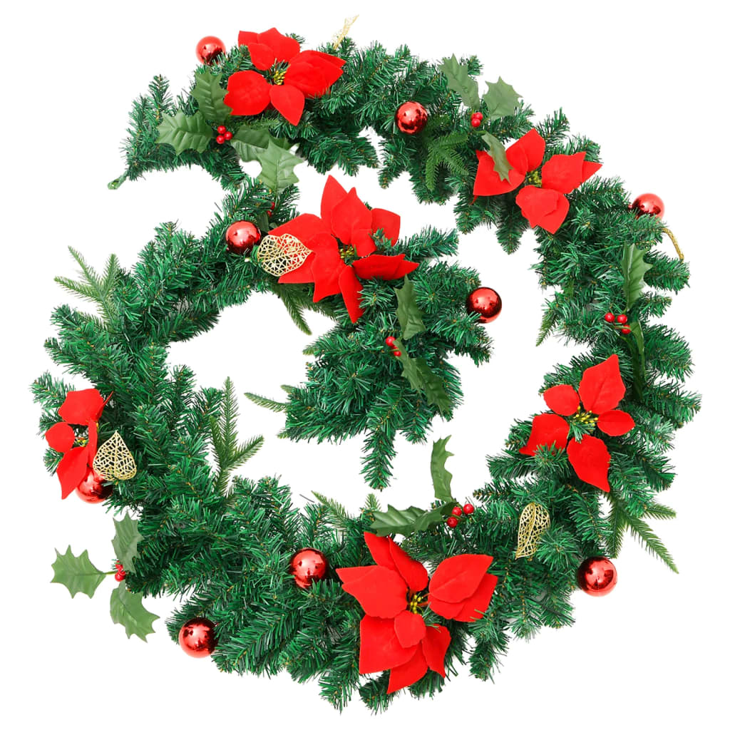 Vidaxl Ghirlanda di Natale con luci a LED 2,7 m PVC verde