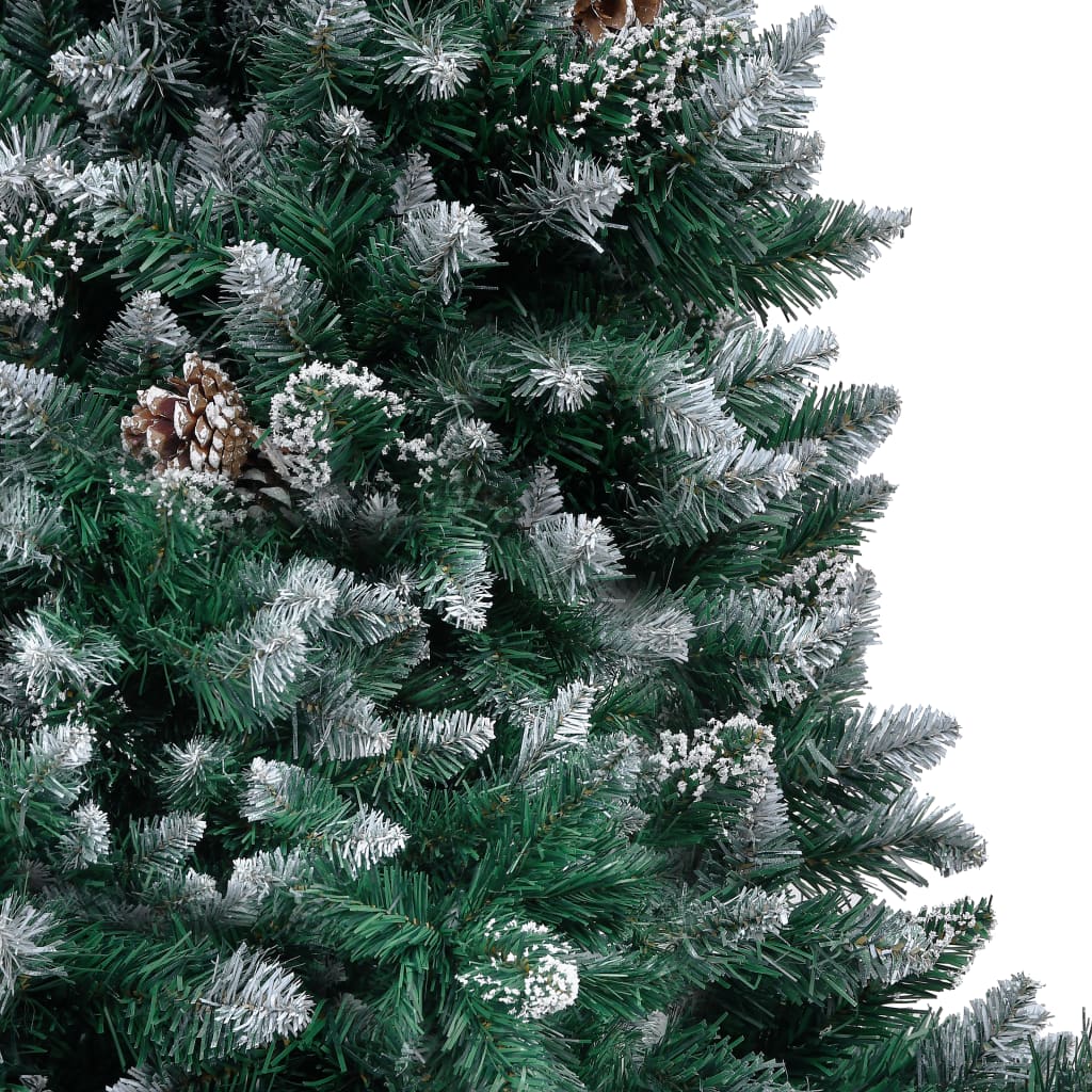 Vidaxl Kunstkerstboom con coni di pino e neve bianca 180 cm