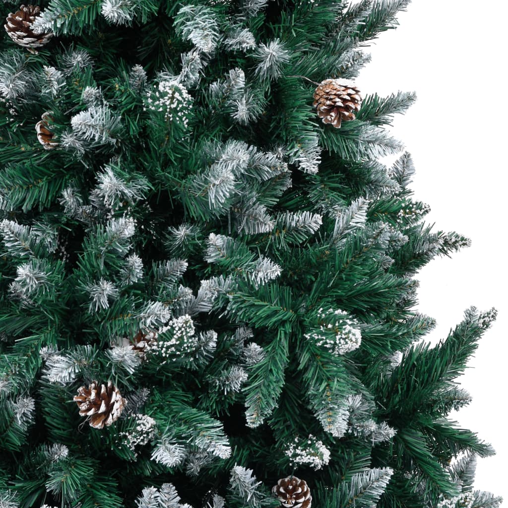 Vidaxl Kunstkerstboom con coni di pino e neve bianca 210 cm