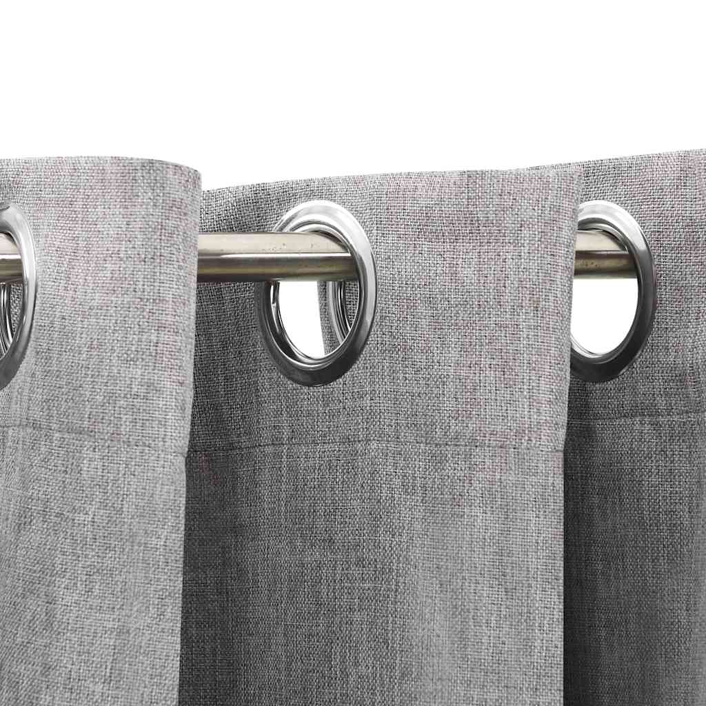 Cortinas Vidaxl Lino Mirando Ojos condenatorios 2 ST 140X175 CM GRIS