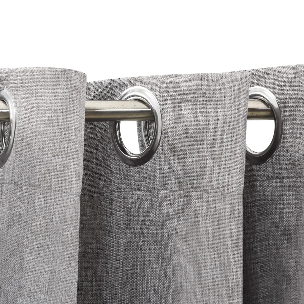Cortinas Vidaxl Lino Mirando Ojos condenatorios 2 ST 140X245 CM GRIS