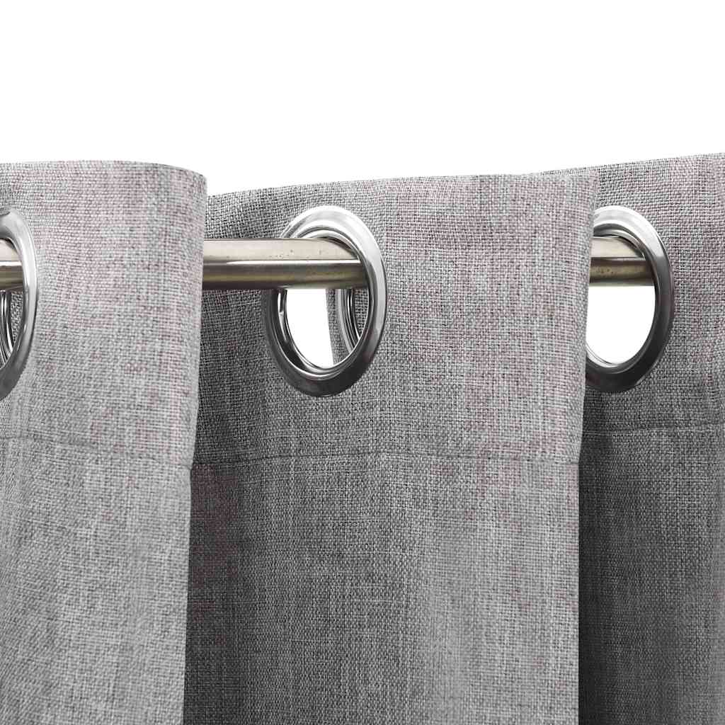 Cortinas Vidaxl Lino Mirando Ojos condenatorios 2 ST 140X245 CM GRIS