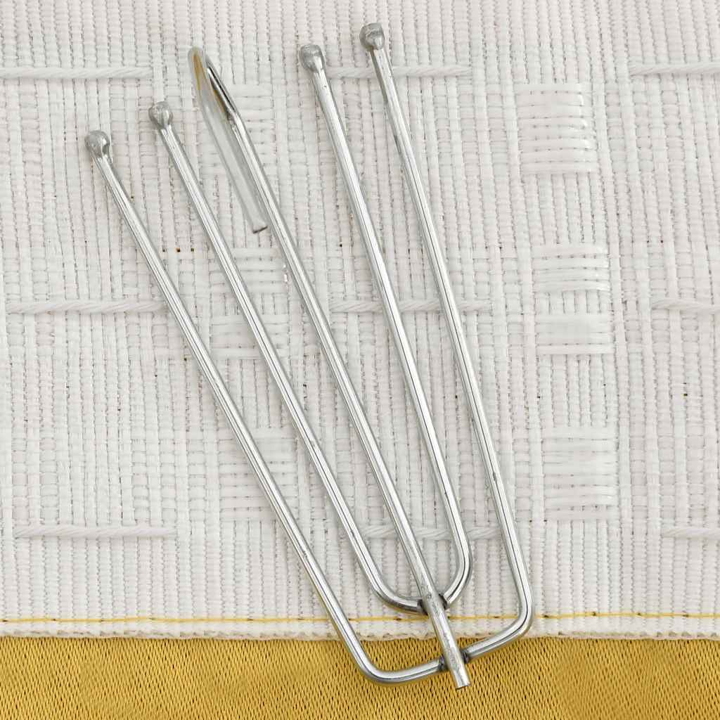 Cortinas de Vidaxl Lino Look Belwout Hooks 2 ST 140x175 CM Amarillo