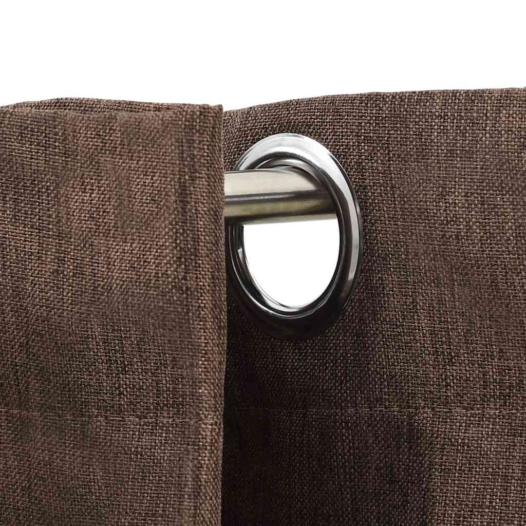 Cortinas Vidaxl Lino Mirando Ojos condenatorios 2 ST 140X245 CM Taupe