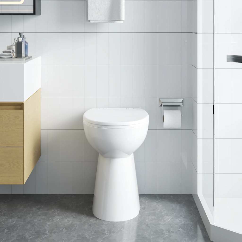 WC Vidaxl sollevato da 7 cm in ceramica in ceramica a bordo morbido