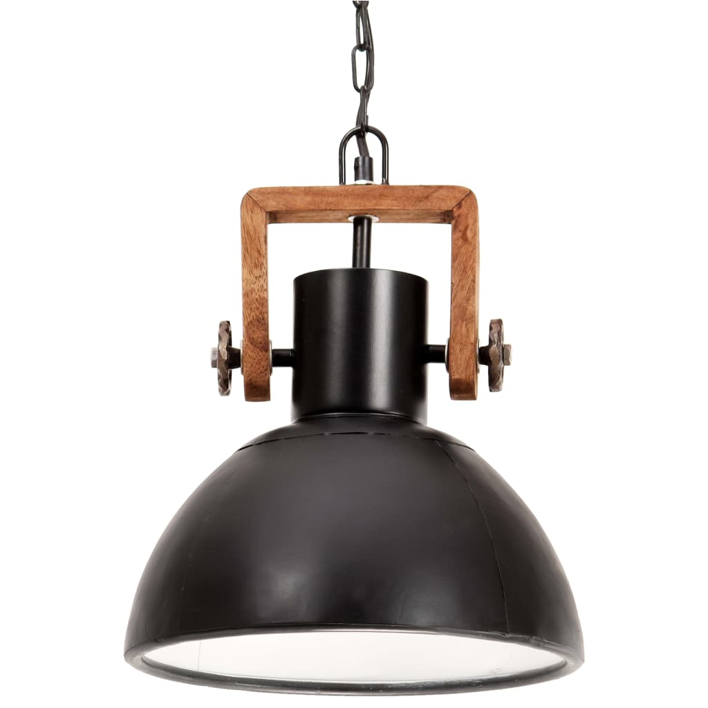 Vidaxl Lampada sospesa industriale intorno a 25 W E27 30 cm nero