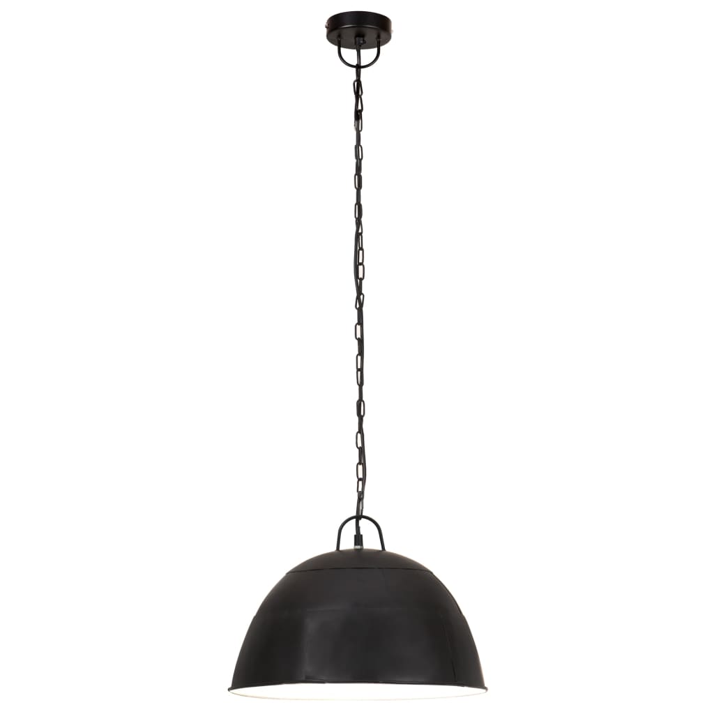 Vidaxl Lampada sospesa Vintage Industrial Round 25 W E27 41 cm nero