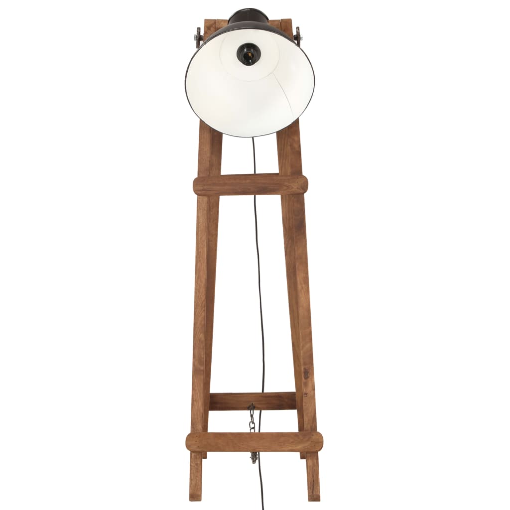 VidaXL lámpara de pie E27 madera maciza de mango negro