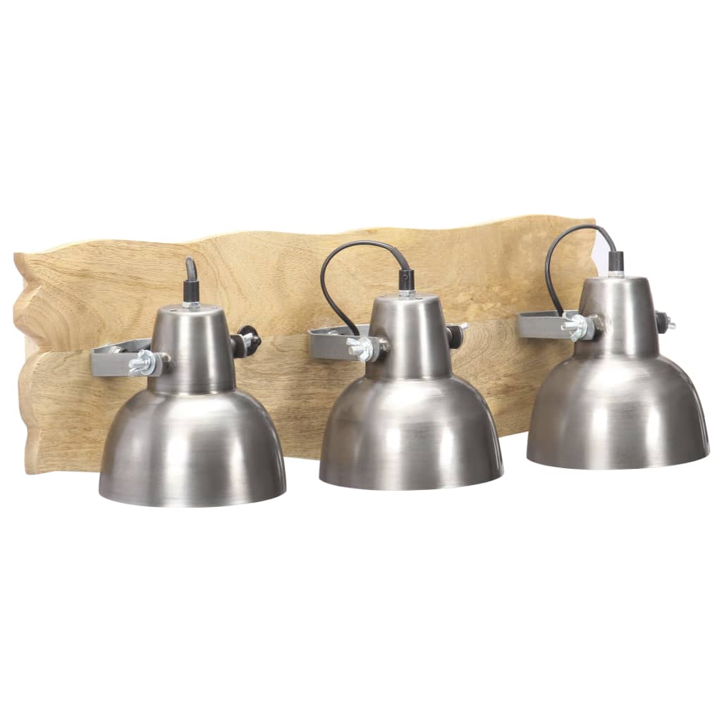 Vidaxl Wall Lamp Industrial E27 68x23 cm MANGOHOUT Silver Coloted