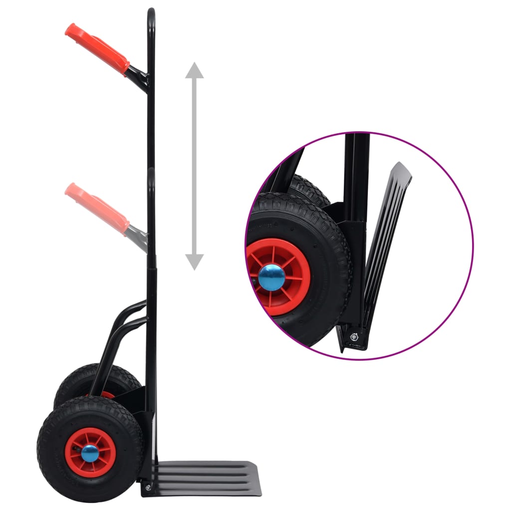 Carretilla telescópica Vidaxx 200 kg negra y roja