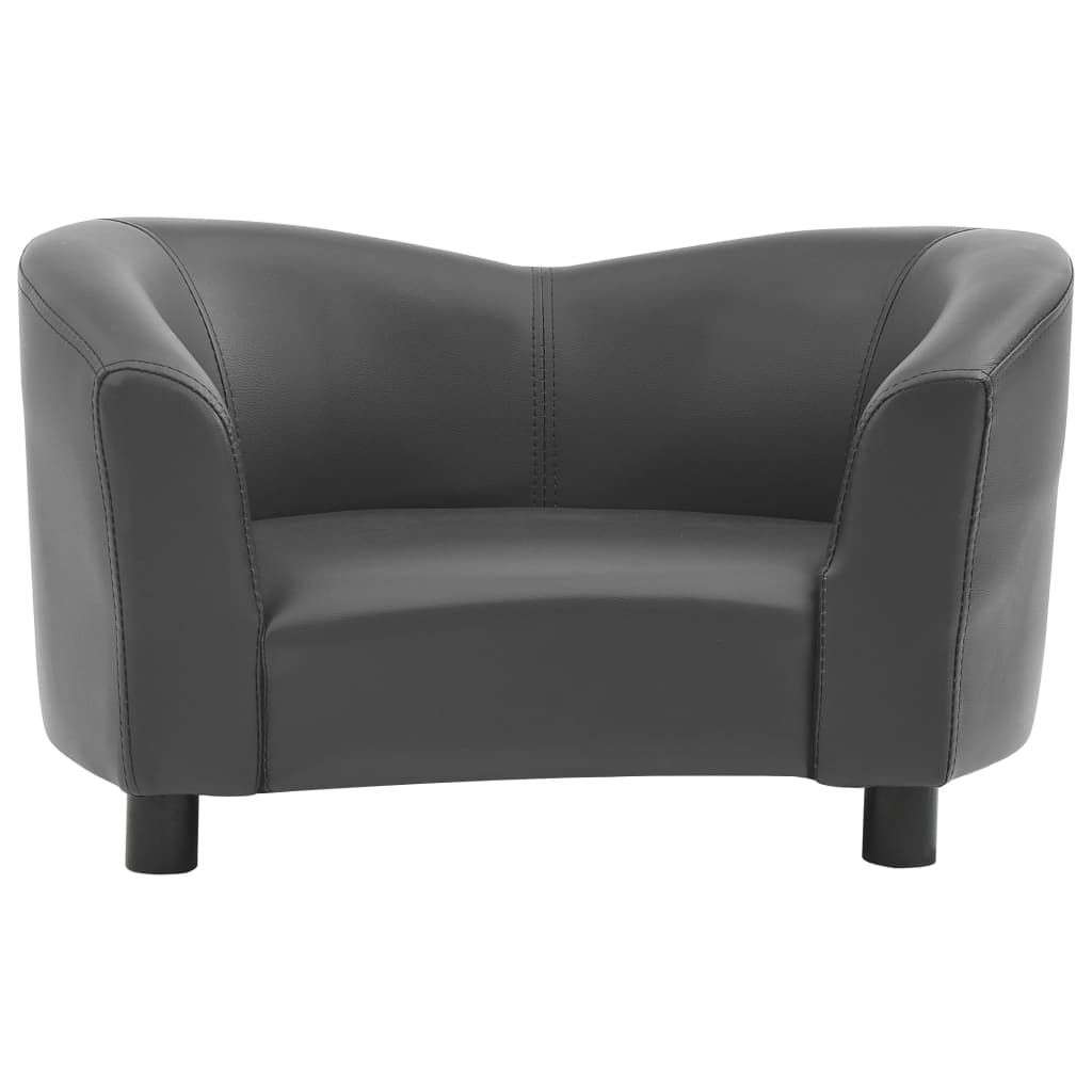 Vidaxl Dog Bank 67x41x39 cm de cuero artificial gris