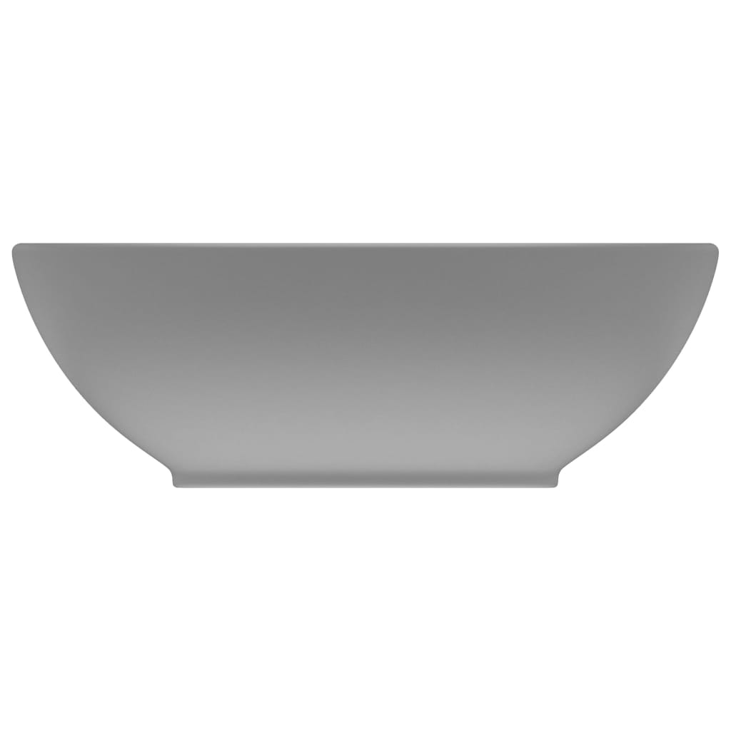 Vidaxl Washbasin Oval 40x33 cm Cerámico mate gris claro