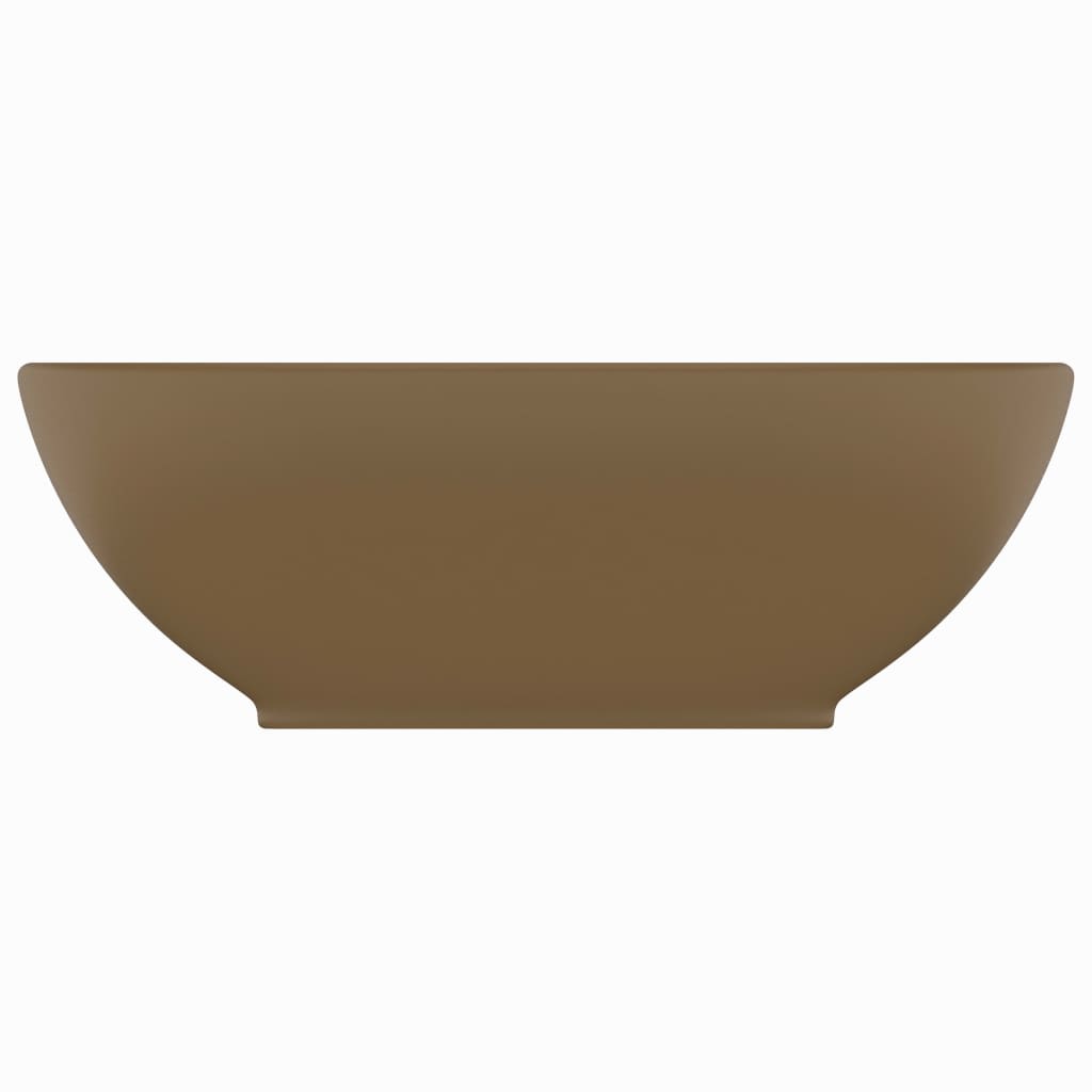 Vidaxl Washbasin Oval 40x33 CM Ceram Mat Cream