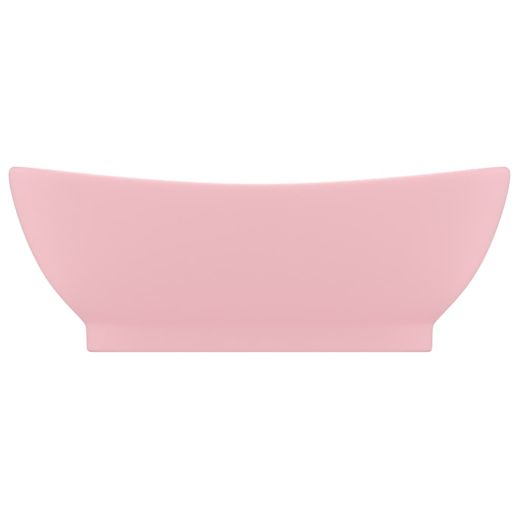 Vidaxl wastafel met overloop ovaal 58,5x39 cm keramiek matroze