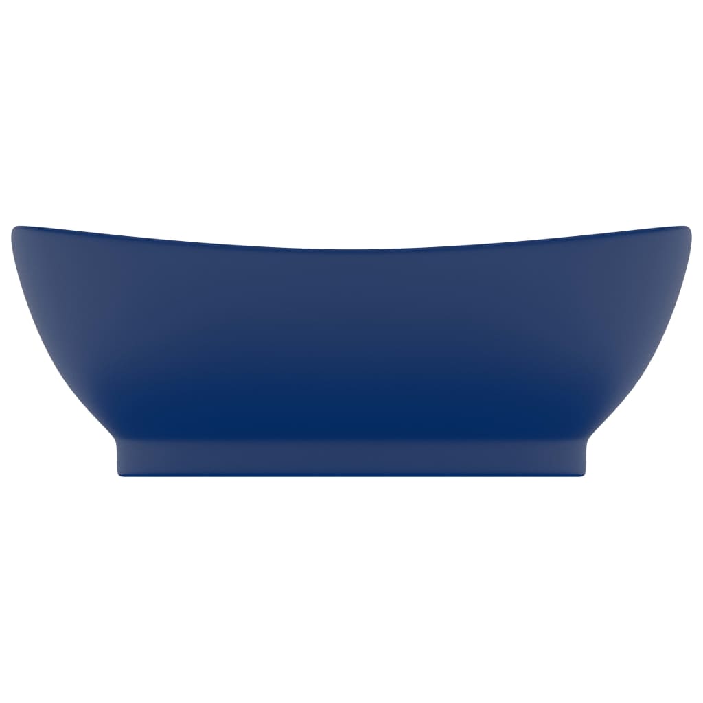 Vidaxl Washbasin con aterrizaje ovalado 58.5x39 cm Cerámico Matt Blue oscuro