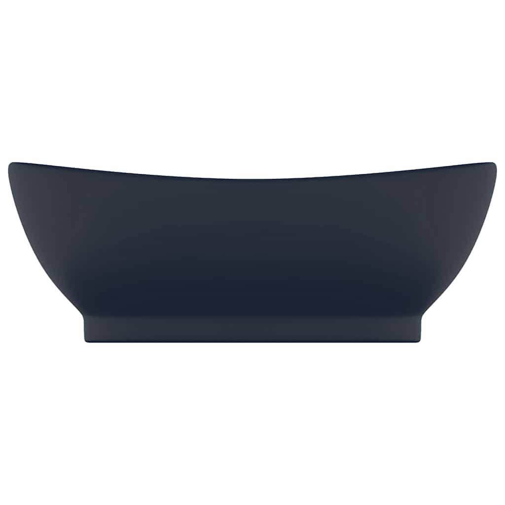 Vidaxl Washbasin con aterrizaje ovalado 58.5x39 cm Cerámico Matt Blue oscuro