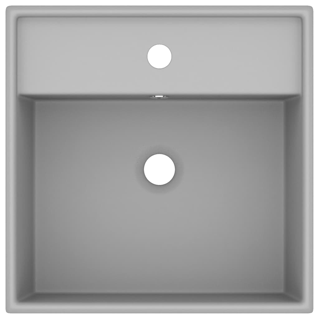 Vidaxl Washbasin con cuadrado de aterrizaje de 41x41 cm Cerámico Matt gris claro