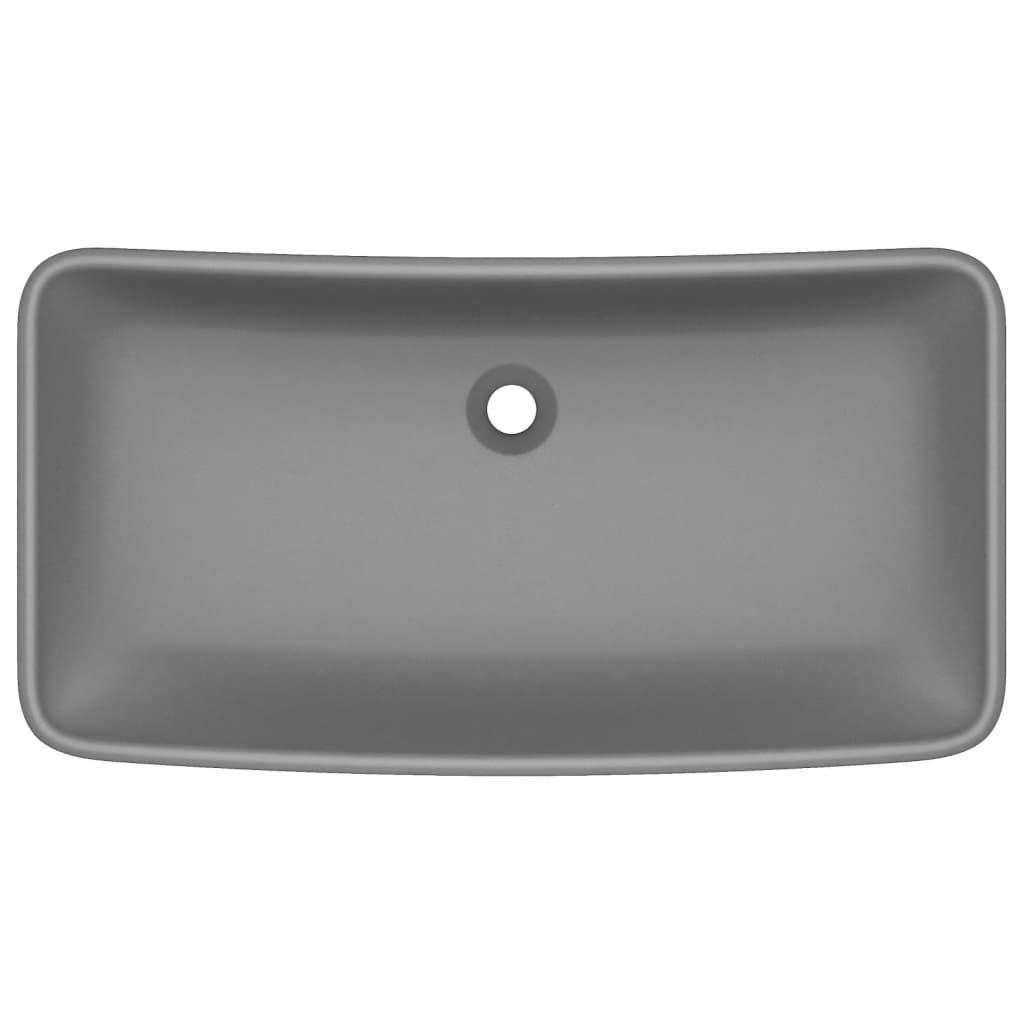 Vidaxl Washbasin Rectangular 71x38 cm Mat de cerámica Gris oscuro