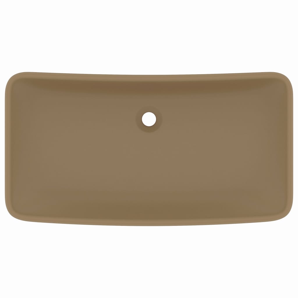 Vidaxl Washbasin Rectangular 71x38 cm Crema di tappetino in ceramica