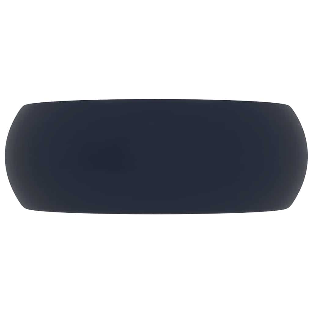 Vidaxl wastafel rond 40x15 cm keramiek mat donkerblauw