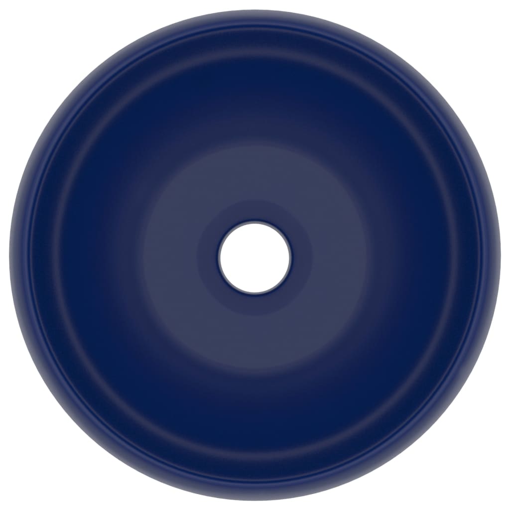 Vidaxl Washbasin Round 40x15 cm tappetino ceramico blu scuro