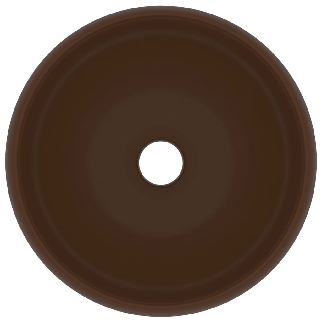 Vidaxl Washbasin Round 40x15 cm Cerámico Matt Dark Brown