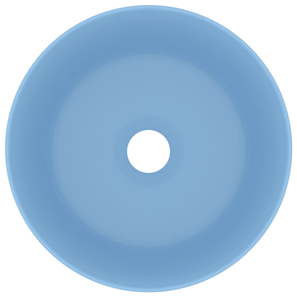 Vidaxl Washbasin Round 40x15 cm Cerámico mate azul claro