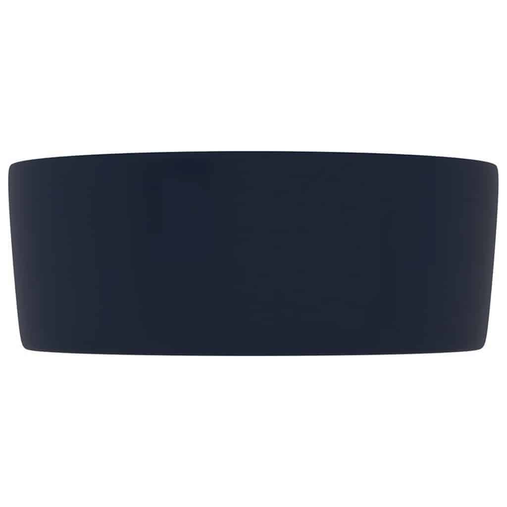 Vidaxl wastafel rond 40x15 cm keramiek mat donkerblauw