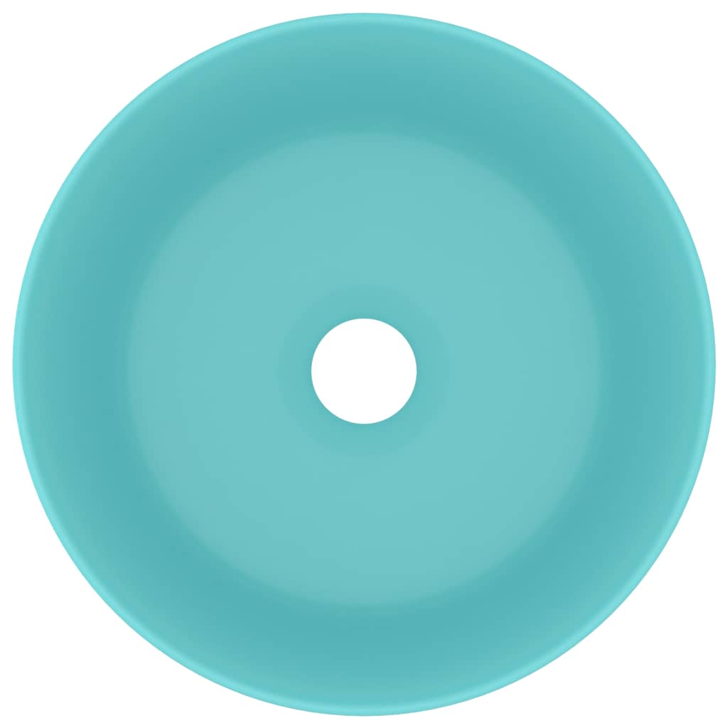 Vidaxl Washbasin Round 40x15 cm Ceramic Matt Light Green