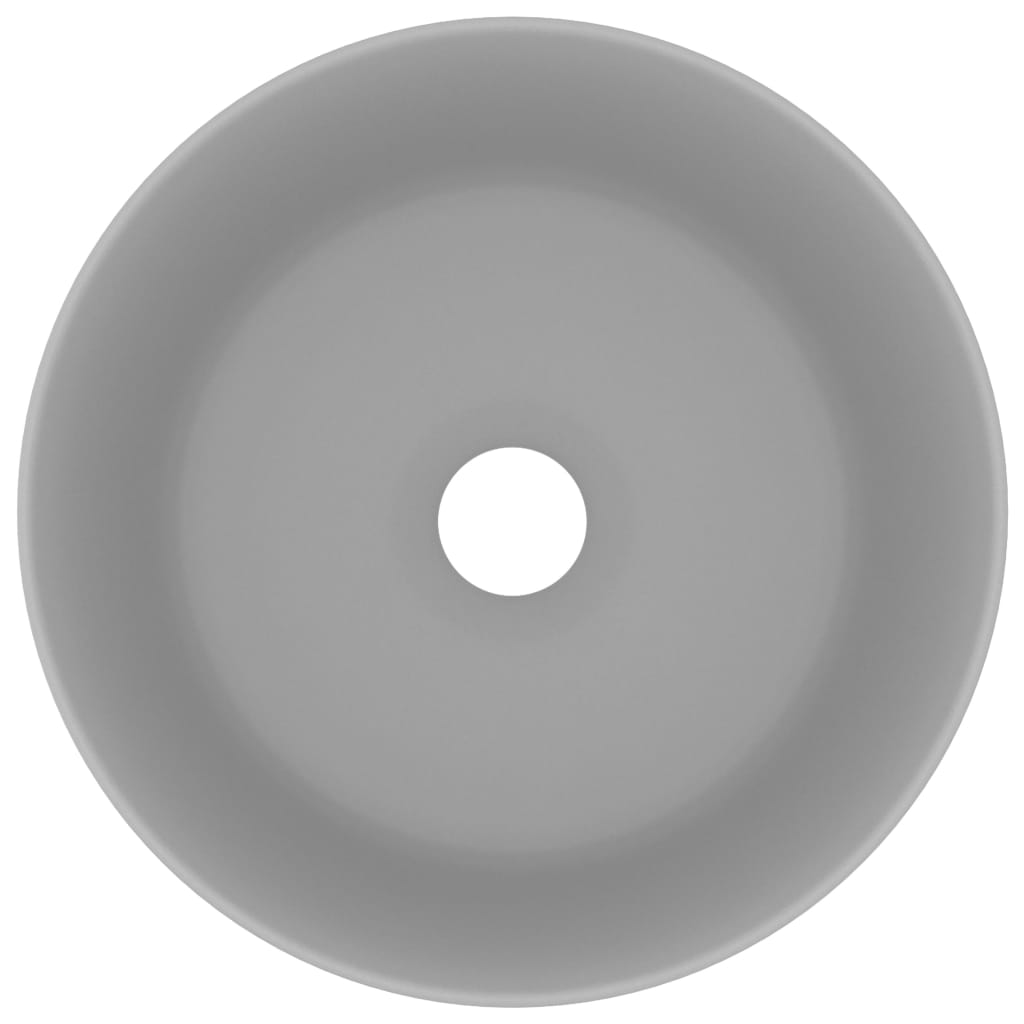 Vidaxl Washbasin Round 40x15 cm Cerámico Matt gris claro