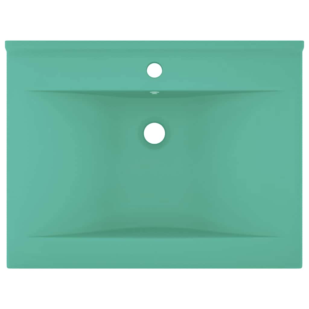 Vidaxl Washbasin con foro di rubinetto 60x46 cm in ceramica verde chiaro
