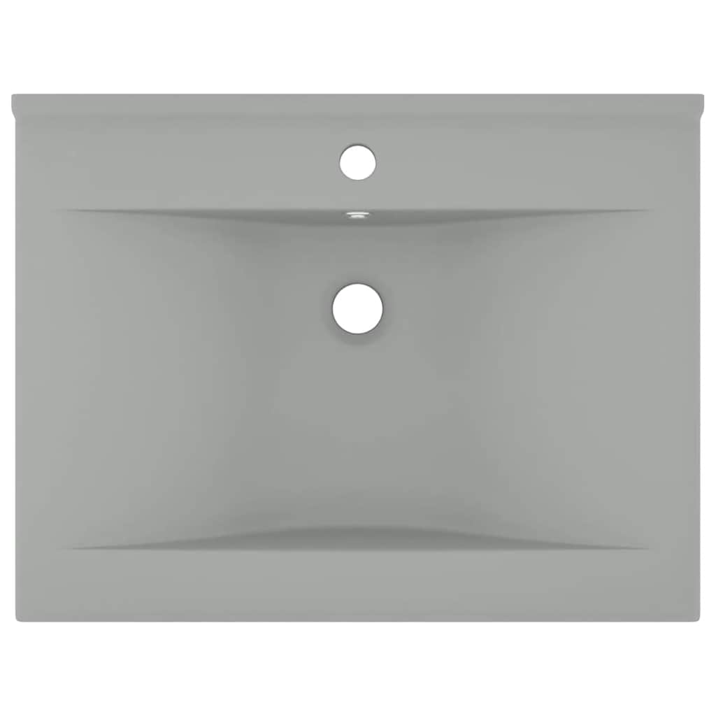 Vidaxl Washbasin con foro di rubinetto 60x46 cm in ceramica grigio chiaro