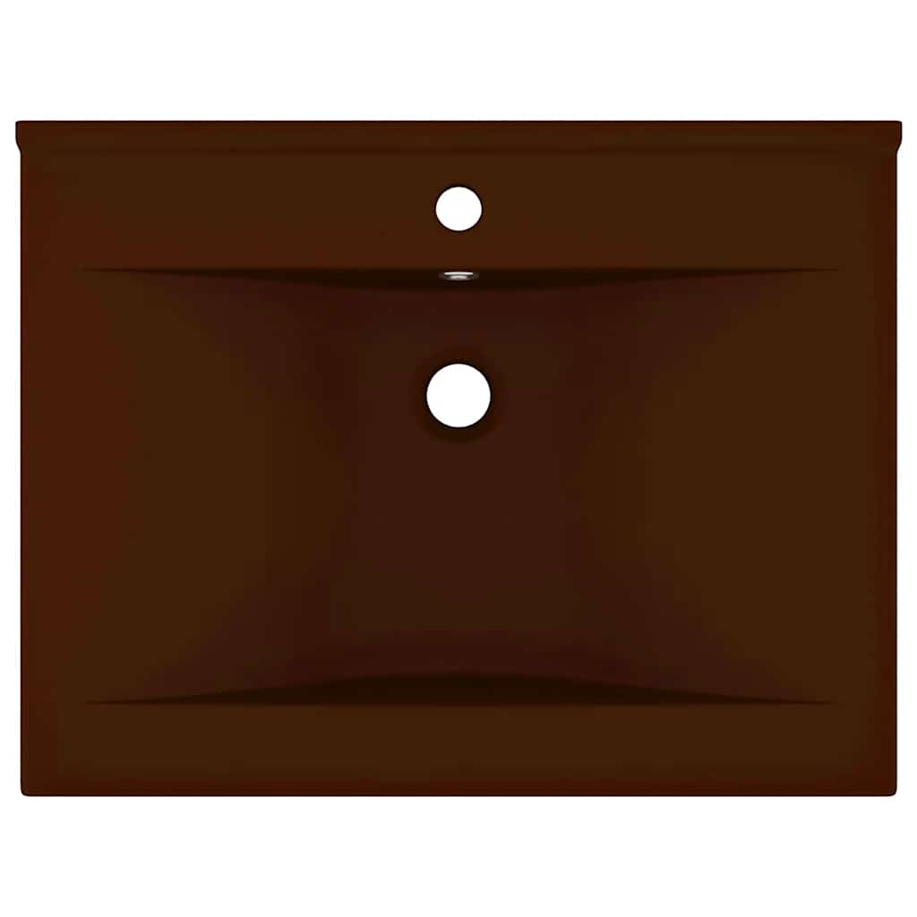 Vidaxl Washbasin con foro di rubinetto 60x46 cm ceramico Matt scuro marrone