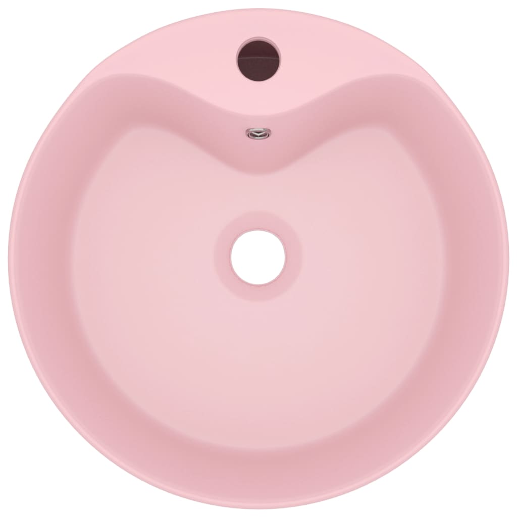 Vidaxl Washbasin con atterraggio 36x13 cm suola ceramica rosa
