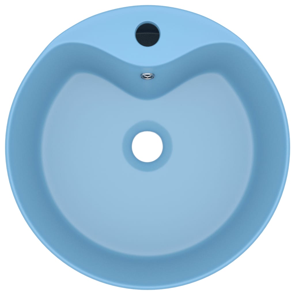 Vidaxl Washbasin con atterraggio 36x13 cm in ceramica azzurra