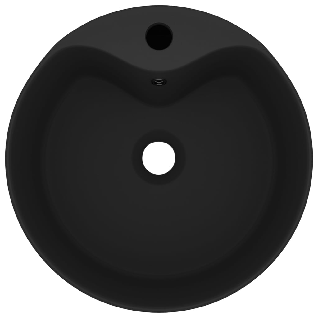 Vidaxl Washbasin con atterraggio 36x13 cm ceramico opaco nero