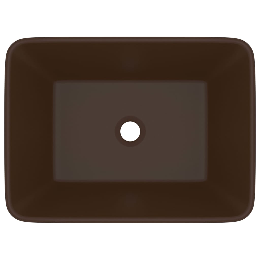 Vidaxl Washbasin 41x30x12 CM Ceramic Matt Dark Brown