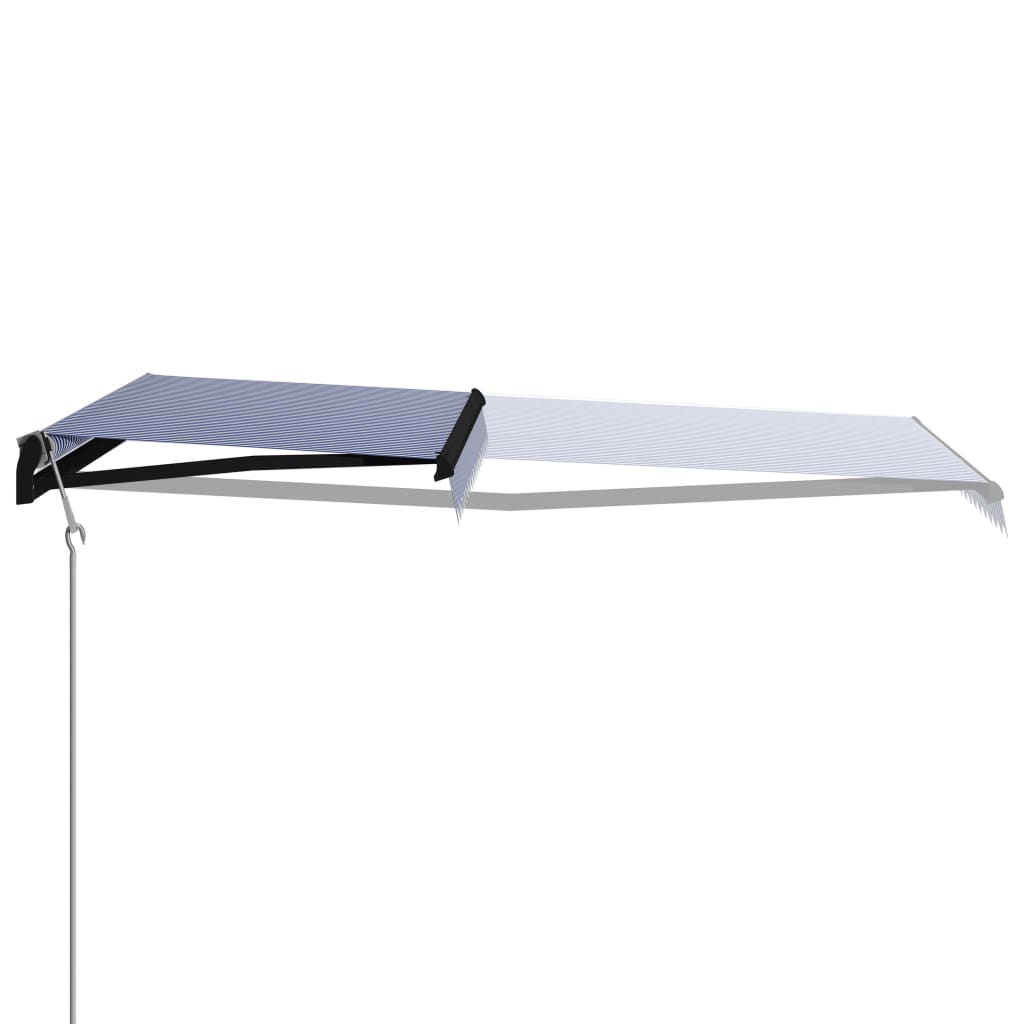 Vidaxl Luifel extiende automáticamente 450x300 cm azul y blanco