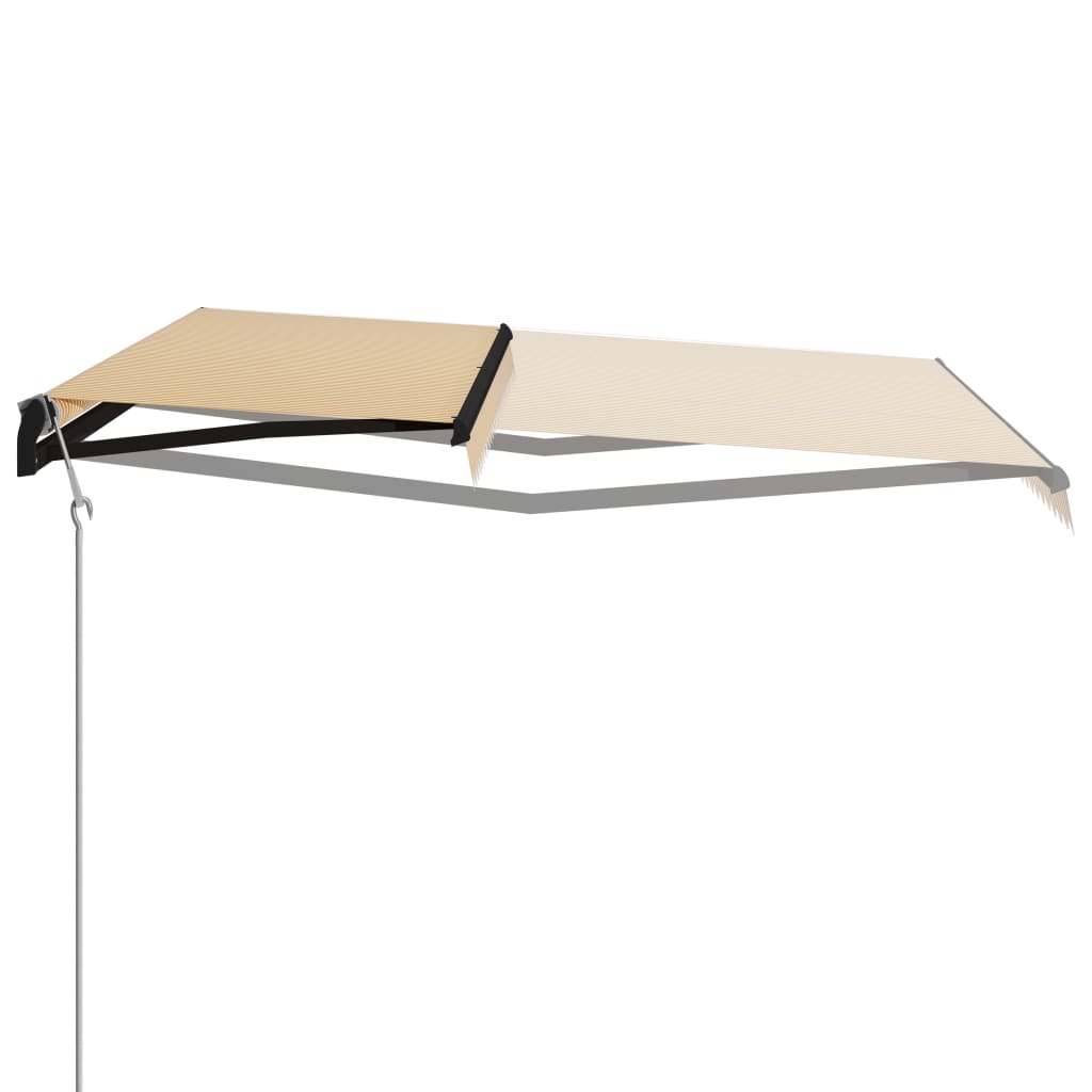 Vidaxl Luifel extensible con sensor de viento y LED 600x300 cm amarillo y blanco