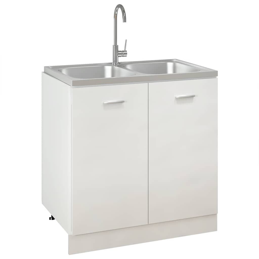 Vidaxl fregadero contenedores de doble 800x500x155 mm de acero inoxidable
