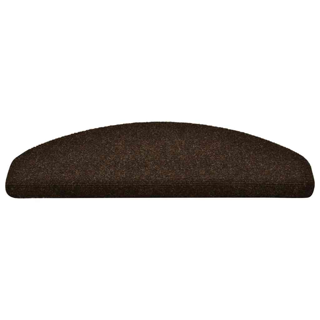 Vidaxl trapmatten zelfklevend 15 stuks 65x21x4 cm bruin halfrond groot