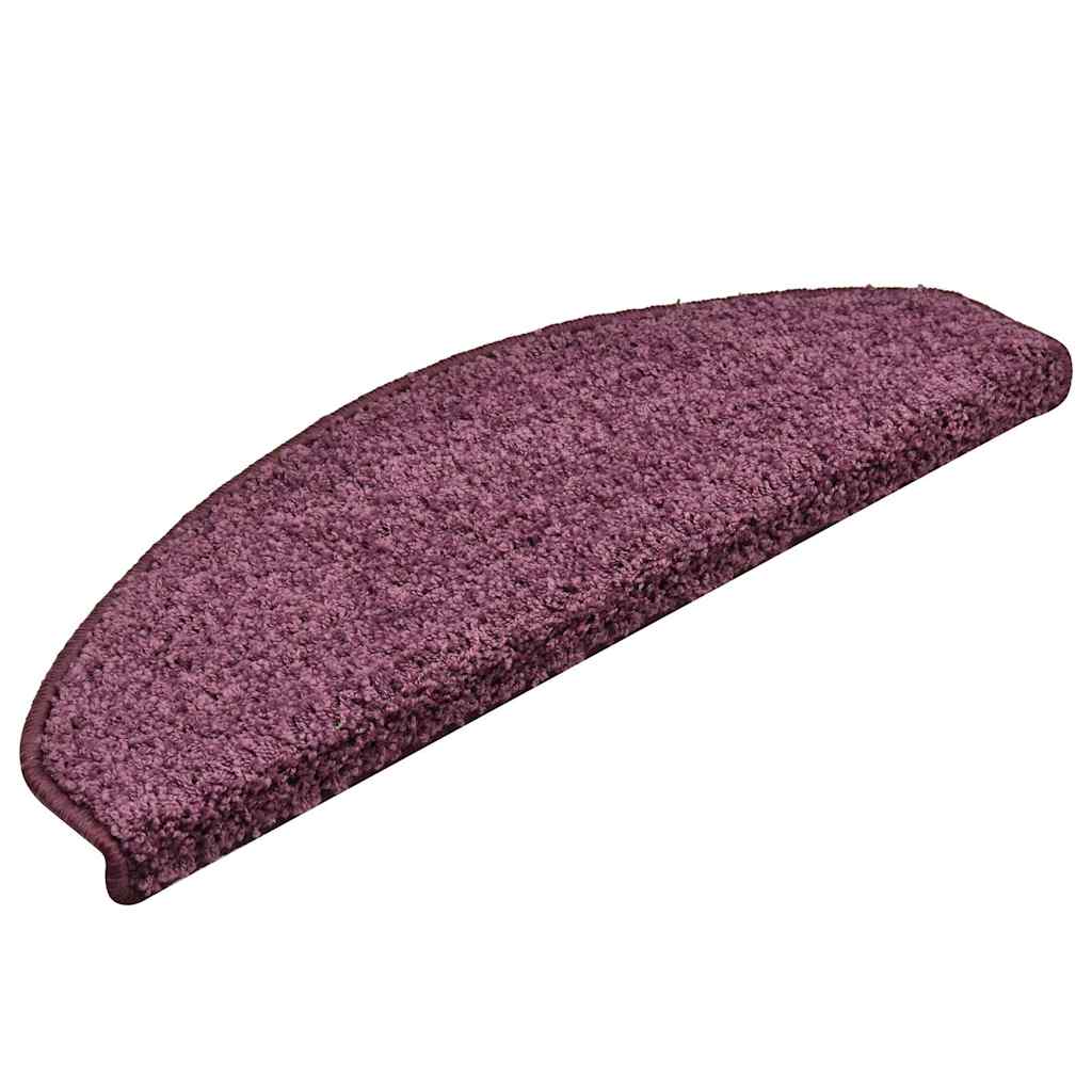 Vidaxl trapmatten 15 st 65x21x4 cm donkerpaars halfrond groot