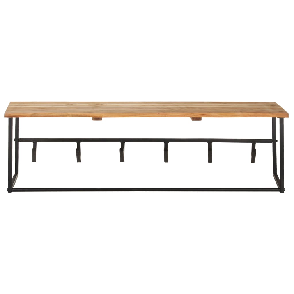 Vidaxl Batch Rack con estante 100x34x38 cm de madera de acacia sólida