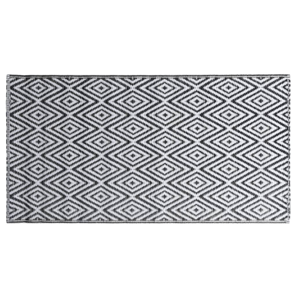 Vidaxl Tappeto esterno 120x180 cm PP bianco e nero