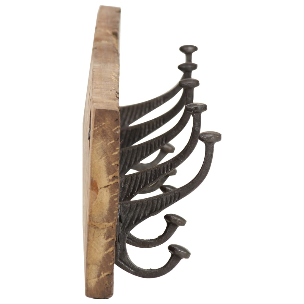 Vidaxl Wall Coat Rack con 5 ganchos 100x2.5x15 cm de madera reciclada sólida