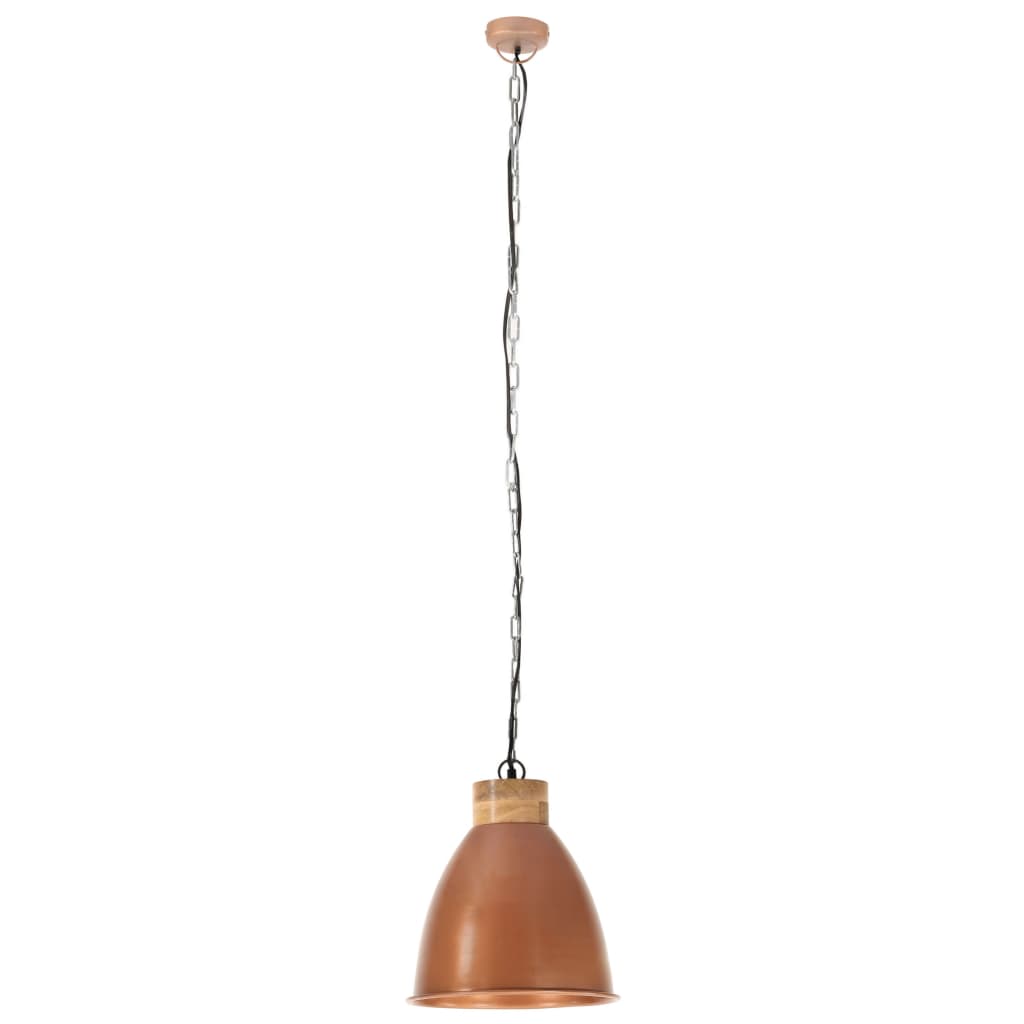 Vidaxl Lampada sospesa industriale E27 35 cm di ferro e colore in legno massiccio