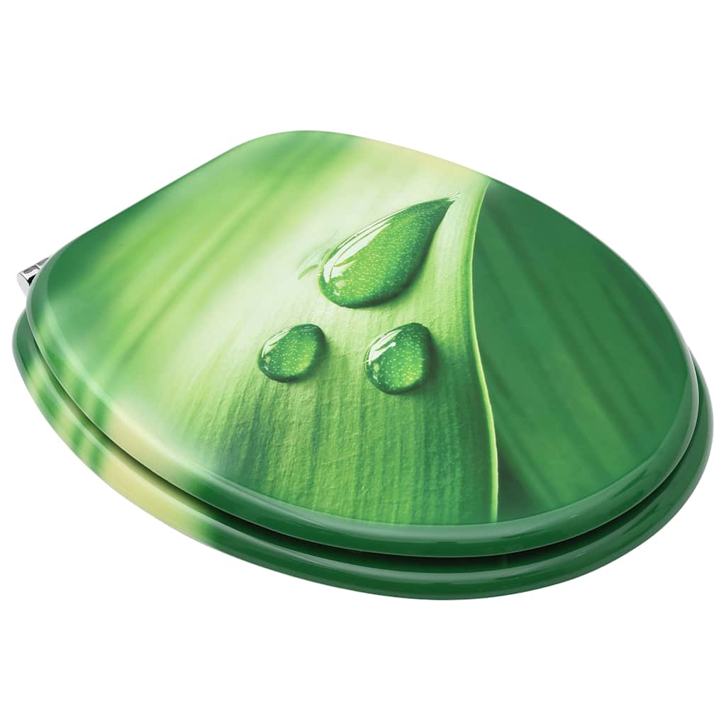Asientos de inodoro Vidaxl con tapa 2 st Water Drip MDF Verde
