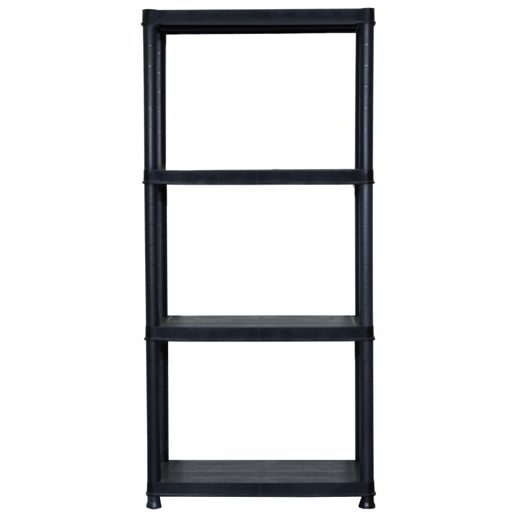 Vidaxl Storage Rack a 4 strati 61x30.5x130 cm di plastica nero