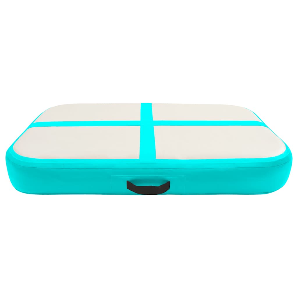 Vidaxl gymnastiekmat met pomp opblaasbaar 60x100x15 cm pvc groen