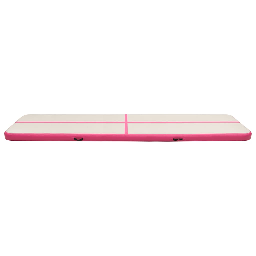 Vidaxl ginnastics tappetini con pompa gonfiabile 600x100x15 cm pvc rosa